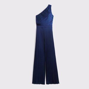 A&F Giselle Pleated One-Shoulder Jumpsuit US Size 4-6 - NAVY